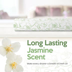 Jasmine Scented Drawer Liners for Dresser Drawers (10 Large Sheets, 19.7" x 14.4") - Non Adhesive Drawer Paper Liner for Bedroom Dresser & Closet Shelves by Linda’s Essentials