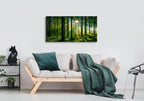 Forest Canvas Wall Art Green Mountain Wall Decor Tree Forest Landscape Prints Pictures Nature Woodland Sunrise Scenery Posters Paintings Modern Artwork for Living Room Bedroom Home Decorations 24x48”