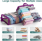 10PACK Clear Zippered Storage Bags for Clothes, 22L Clear Storage Bag, and Blanket Storage Bags for Bedding, Linen, Blankets, Comforters, Clothing & Toys (Purple)