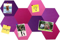 8Pcs Hexagon Felt Cork Board Tiles, Self Adhesive DIY Bulletin Board Pin Board for Office School Home Wall Decor Stickers Memos Photos Display (Gradual Purple)