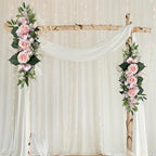 Artificial Flower Swag, Silk Rose Hydrangea Swag Arch Garland, Front Door Decorative Floral Swags, Wedding Arch Flowers, Rustic Artificial Floral Swag for Door Lintel (B)