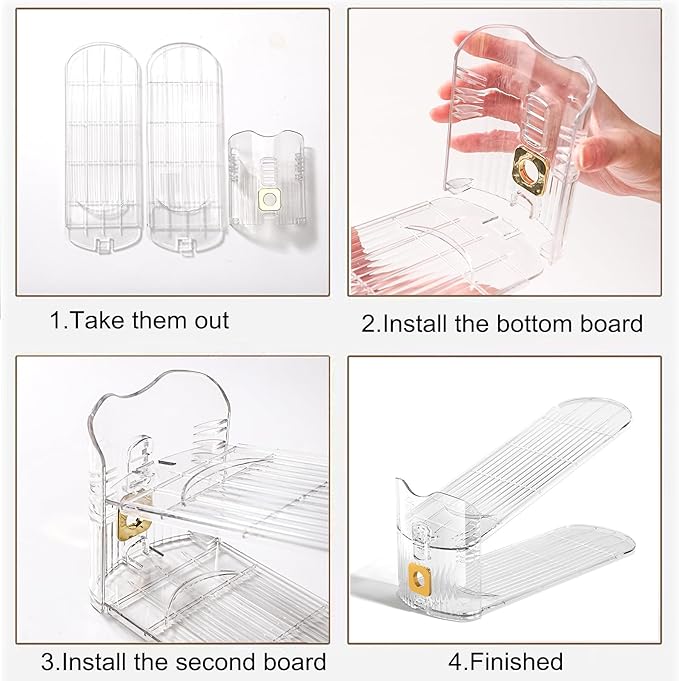 20Pack Shoe Slots Organizer for Closet Shoe Stacker Shoe Rack Organizer for Closet Space Saver Storage Holder Organization (Clear)