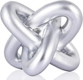 DOVDOV Silver Knot Sculpture, Three Knot Sculpture Silver Home Decor Accent, Suitable for Rustic Style Coffee Tables, Living Room Dining Tables, entryway Shelves, and Small Decorations.