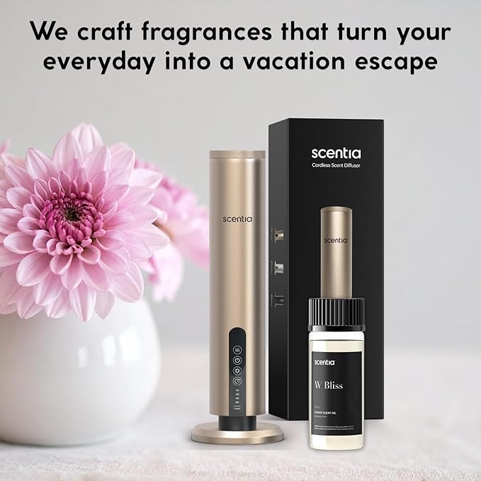 Scentia W Bliss Hotel Diffuser Oil Inspired by 5-Star Hotel - 50 mL 1.69 fl oz - Fragrance Oil Blend Bergamot, Lemongrass & Jasmine for Aromatherapy Diffusers Humidifiers - Thanksgiving & Holiday Gift