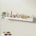 Floating Shelves for Wall 72 in x 9.3 in Deep, Wall Mounted Rustic Wood Shelf with Invisible Brackets for Storage & Display, Living Room Bedroom Bathroom, White, 1 Pack