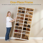 Collapsible Shoe Rack Organizer 9 Tiers-36 Pairs Foldable Shoe Cabinet with Doors, Shoe Storage Rack for Closet and Entryway, Large Plastic Folding Shoe Cabinet, Easy Assembly Shoe Shelves Organizer