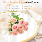 Bathroom Mirror for Wall, 30x20 Inch Arched Mirror, Matte Gold Metal Framed Bathroom Vanity Mirror for Restroom Farmhouse, Anti-Rust, Tempered Glass, Hanging or Leaning