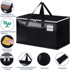 StorageRight Heavy Duty Moving Boxes-Moving Bags with Zipper, Reinforced Handles and Tag Pocket-Collapsible Moving Supplies-Totes for Storage Great for moving, Storage and Travel 93L(Black-8 Pack)