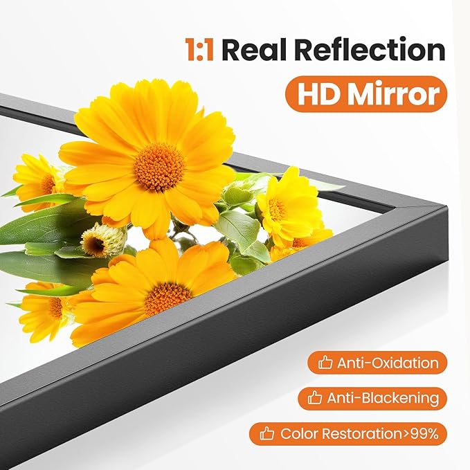Sweetcrispy 24"x36" Arched Black Bathroom Mirrors for Wall, Bathroom Mirrors for Over Sink, Metal Framed with HD Shatter-Proof Glass for Entryway, Living Room, Bedroom, Home Decor