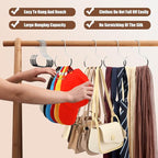 Zonon 24 Pcs Scarf Hangers Metal Belt Hat Ring Hanger with Grip Coating, Scarf Organizer Storage Holders for Ties Scarves Belts Tank Tops Hat Hooks (Black)