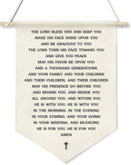 The Lord Bless You Scripture Wall Hanging Banner,Christian Canvas Poster with Wooden Rod, Bible Verse Wall Art for Blessing Home Decor, Faith Gift for Women, Family, or Church, 11x16 Inch (KD12)