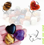 12 PCS Rock Display Stand Mini Acrylic Easel Stands ( 3 Sizes ) Acrylic Rock Holder Rock Stands for Display Multiple Sizes Small Collectibles - Crystal Painted Rock Geodes Rock Mineral Agate Fossil