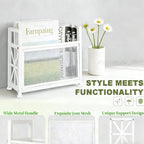 White Magazine Holder, Magazine File Holder, Magazine Rack Floor Magazine Basket, Magazine Stand for Letters, Magazines, Books, Newspapers, Folder Organizer Bin for Books