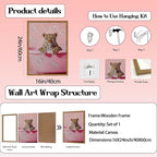 Funny Cheetah Bathroom Wall Art, Pink Leopard in Bathtub Wall Decor Paintings, Cute Animal Bathroom Poster Canvas Prints Maximalist Dopamine Girl Washroom Artwork 16x24 inch Framed