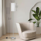 2Pack Floor Lamp, Pole with Foot Switch, Modern Standing Lamp Lamp, Minimalist Freestanding Lamp (Bulb Not Included), for Living Room, Bedroom Office ETL Listed, Silver and White,SCW07LDP205