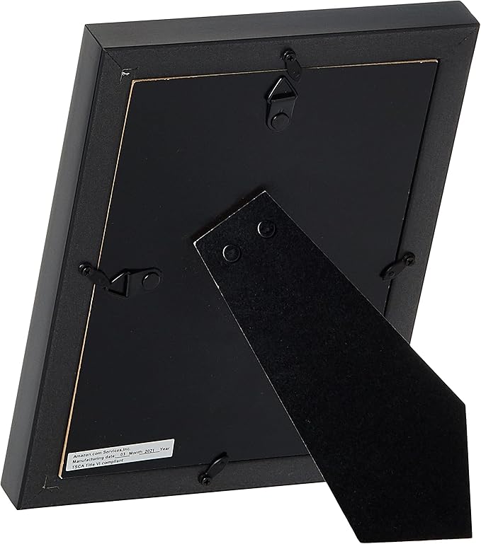 Amazon Basics Rectangular Photo Picture Frame, 5" x 7", Pack of 5, 8.31 x 6.30 inches, Black