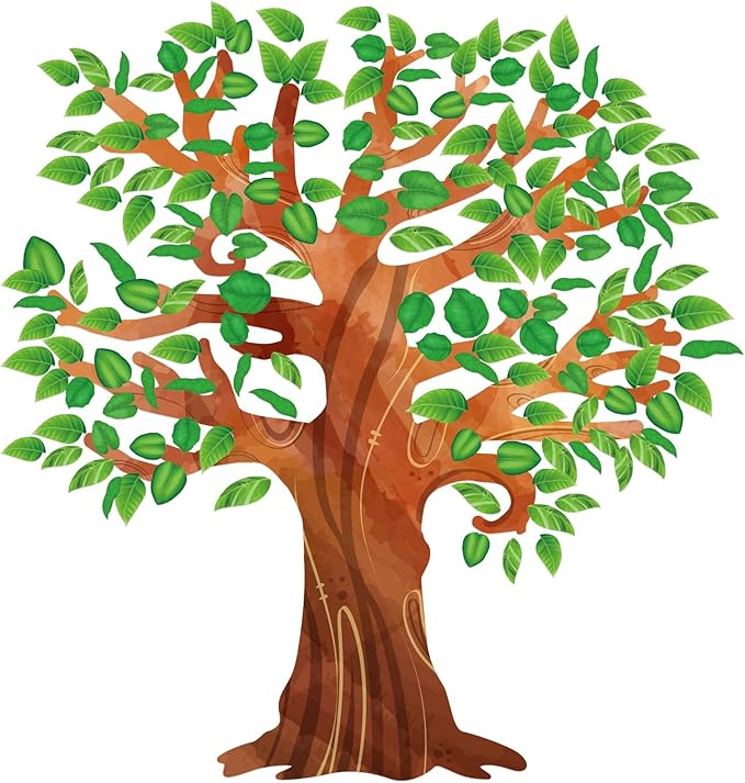 Fancy Land Classroom Tree Bulletin Board Set Tropical Leaves Summer Tree Decoration Cutouts for Classroom Wall Decor School Supplies