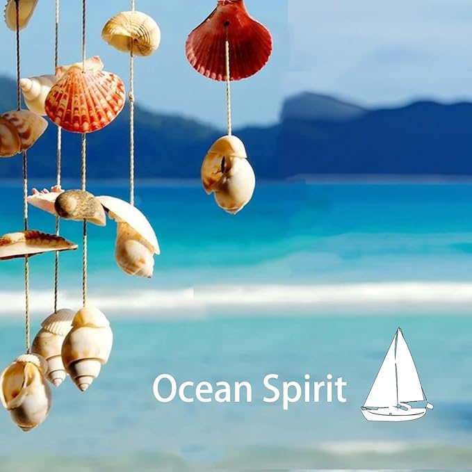 20 PCS Seashells Hanging Ornaments Natural Shells Decorations Beach Ocean Nautical Style for Summer Decor Christmas Tree Wedding Birthday Craft Conch Projects