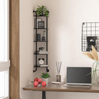 Tinpin Corner Shelf 5-Tier, Wall Shelves for Bedroom, Hanging Corner Shelves Wall Mount, Rustic Industrial Pipe Shelves for Bathroom Thanksgiving Day, Living Room Decor (Black)