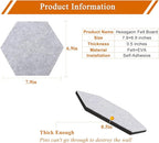 8Pcs Hexagon Felt Cork Board Tiles, Self Adhesive DIY Bulletin Board Pin Board for Office School Home Wall Decor Stickers Memos Photos Display (Gradual Grey)
