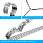 Fayleeko Heavy Duty Stainless Steel Coat Hangers - 40 Pack of 17.7 Inch Ultra Thin, Space Saving Clothes Hangers (Silver)