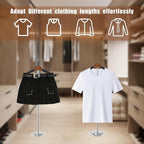 Eunika 2 Pack Adjustable T Shirt Display Flexible Shoulder Stand, 16-31 Inch Portable Metal Shirt Rack Display Stand Garment Coat Holder for Clothing Garment Coat Retail Vendor, Cloakroom