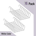 Mr. Pen- Space Saving Hangers for Clothes, 16 pcs, White, Plastic Multi Clothes Hangers Space Saving, 5 Slots, 360° Rotating Hooks