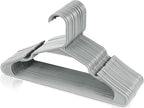 Utopia Home Plastic Hangers 100 Pack - Perfect Space Saving Clothes Hanger - Durable and Strong - Perfect Closet Organizers with Shoulder Grooves (Grey)