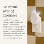 Pura Home Mini Fragrance Diffuser for Small Spaces Adjustable Smart Home Device with LED Light & Automatic Vial Detection - Includes 1 Scent Refill - White Tea no.1