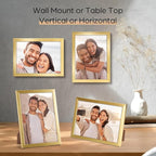 Giftgarden 5x7 Picture Frame Set of 18, Lightweight 5 by 7 Frames Bulk for Gallery Wall Photo Hanging and Tabletop Display, Gold