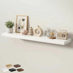 Floating Shelves for Wall 55 in x 9.3 in Deep, Wall Mounted Rustic Wood Shelf with Invisible Brackets for Storage & Display, Living Room Bedroom Bathroom, White, 1 Pack