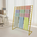 10 Tier Metal Scarf Organizer Holder, Freestanding Scarf Rack, Scarf Holder Organizer for Commercial Clothing Retail Store Towel Rack Ties Belt Pants Hanging (Gold, 47.24 * 15.75 * 57.09in)