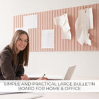 Large Felt Bulletin Board - Stylish Perfectly Sized 35" x 47" Cork Board Alternative for Office & Wall Decor – 12 Customizable Adhesive Tiles w/Golden Pins are Perfect to Display Your Photos