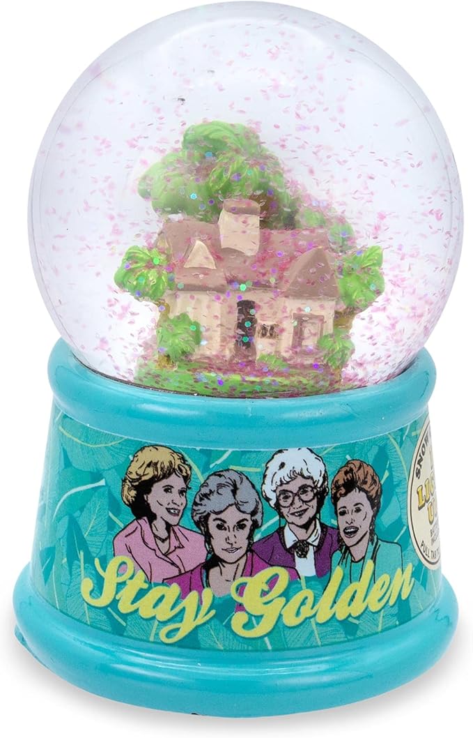 The Golden Girls Shady Pines Light-Up Mini Adult Snow Globe with Swirling Glitter Display