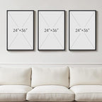 Large Framed Black and White Abstract Wall Art for Living Room, 3 Piece Modern Canvas Prints Paintings Artwork for Walls, Minimalist Geometric Pictures for Entryway Hallway Office Wall Decor 24x36 In