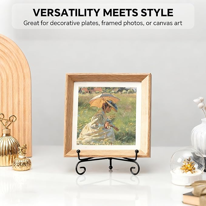Artliving Plate Stands for Display, 6 Inch Black Iron Easel Plate Display Photo Holder Stand, Displays Picture Frames, Decorative Plates, Tablets and Art (2 pack)