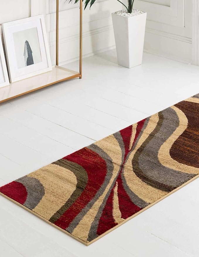 Unique Loom Barista Collection Area Rug - Ngada (2' 2" x 5' 3" Runner, Beige/Red)