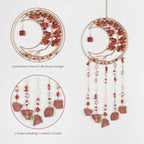 Red Gemstone Dream Catcher 7 Chakras Tree of Life Moon Dream Catchers with Healing Crystal Stones Handmade Suncatcher Dreamcatcher Wall Decor for Adults Living Room,Bedroom,Garden,Bless Gift