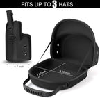 Hard baseball hat case, Hat Carrier Travel Case with Adjustable Shoulder Strap, Hat cap case for 3 Baseball Caps - Perfect for Traveling & At-Home Storage (Black)