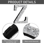 Qunclay 5.7" Silver Crystal Diamond Bling Letters Crushed Diamond Decoration Wooden Glitter Letter with Screw and Hooks Rhinestone Gift for Wedding Y2k Mcbling Bedroom Wall Decor (Letter Z)