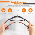 Plastic Hangers 100 Pack, Cascading Slim Space Saving Clothing Hangers with 360° Rotating Hook, Non Slip Clothes Hangers for Sweater Shirt, Heavy Duty Coat Hanger with Inner Hook for Closet, Black