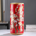 Ceramic Umbrella Stand Living Room Floor-Standing Freestanding Cane Chinese Umbrella Stand Multifunctional Painted Porcelain Vintage Ceramics Flower Vases for Home Office Entrance Indoor(E)