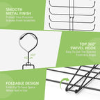 Scarf Hanger for Closet, 20 Large Capacity Scarf Organizer, Space Saving Scarf Holder Hijab Rack Closet Organizers and Storage, Black 1 Pack