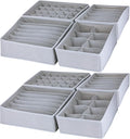 Dresser Drawer Organizer 8 Pack Clothes Underwear Sock Storage Light Gray Drawer Dividers Grey Foldable Closet Organizer Storage Box Dresser Drawer Organizers