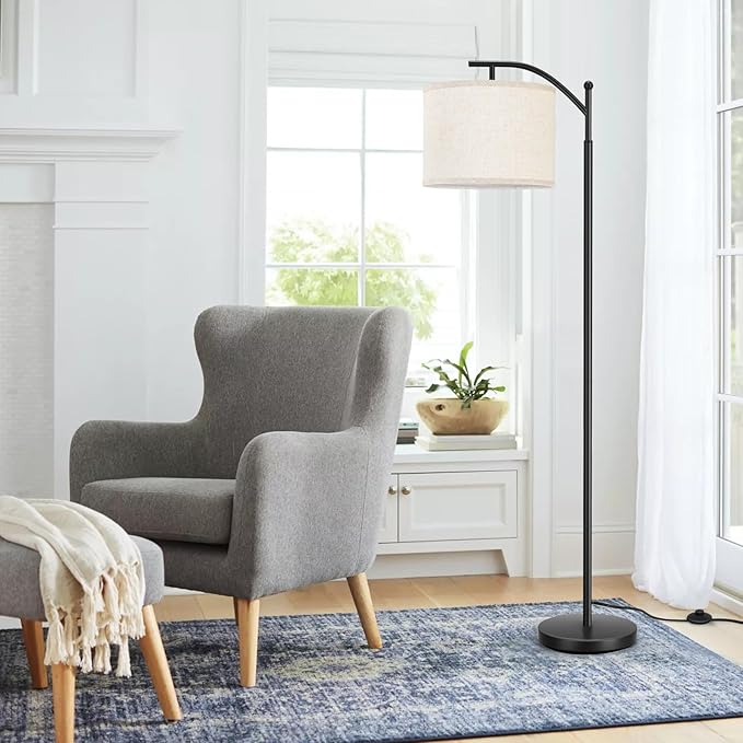 OUTON Beige Drum Lamp Shades for Floor Lamps, 11" Top x 11" Bottom x 9" High, Easy to Assemble, Replacement Linen Lampshades for Table Lamps & Bedside Lamps (1.65" Spider)