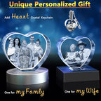 3D Photo Crystal, Personalized Gifts for Father Dad Husband, Grandpa,Unique Gift for Dad from Daughter Son,Custom Birthday,Anniversary,Memorial,Couples Gifts