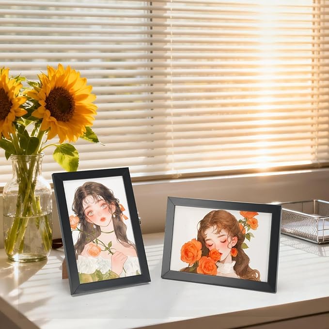 4x6 Black Picture Frames Set of 12 for Displaying 4 x 6 Photos, Multi 4x6 Frames Collage for Wall or Tabletop, Horizontal or Vertical Display