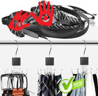 Belt Hanger, 2Pcs Belt Organizer for Closet 360°,Rotatable Max 48 Belt Storage Rack Space Saving Storage Rack for Belt, Bra, Tank Top, Tie, Scarf(Wood Color)