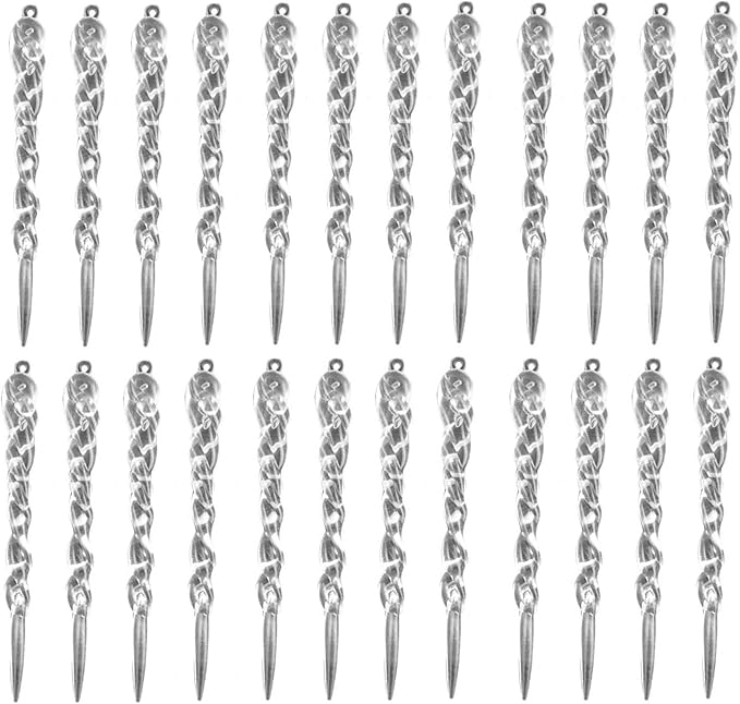 24 Pcs Plastic Hanging Icicles Drop Ornament for Christmas Tree Wedding Party Decorations (Transparency)