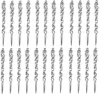 24 Pcs Plastic Hanging Icicles Drop Ornament for Christmas Tree Wedding Party Decorations (Transparency)